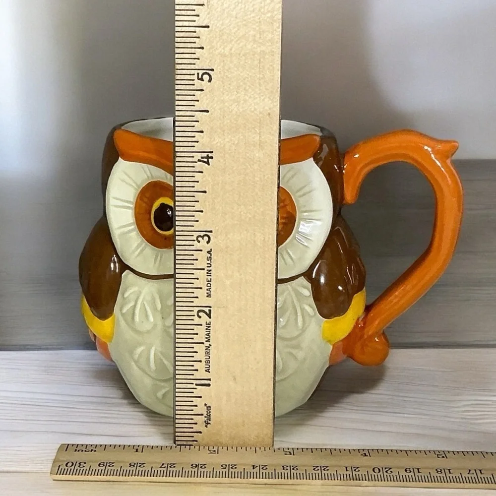 Owl Mug Vintage Heritage Collection Glazed Ceramic Collectible 2 Cup Capacity